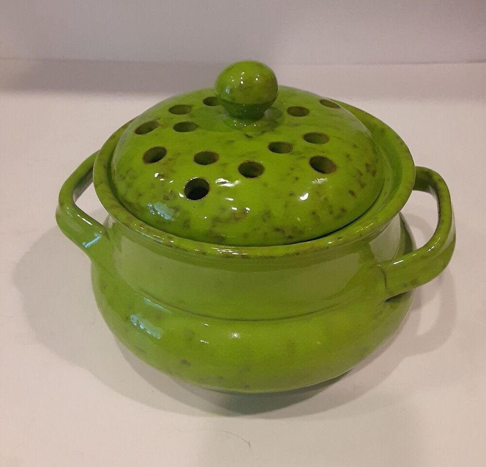Vintage Rare Italian Made For Rosenthal Netter Aerated Crock Lime Green Bitosi?